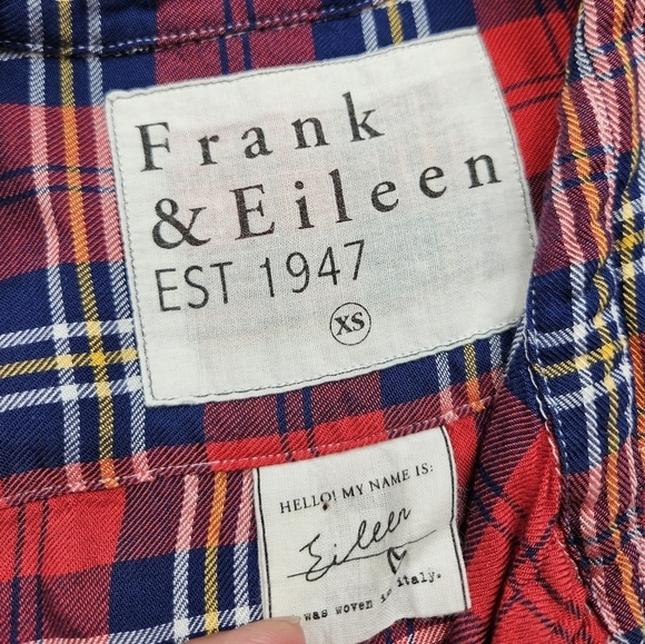 Frank & Eileen Relaxed Button Up Shirt Red Plaid Women's XS - Picture 11 of 16